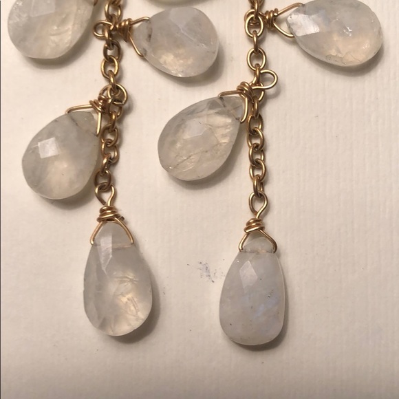 Moonstone gold filled beaded earrings - Picture 5 of 8